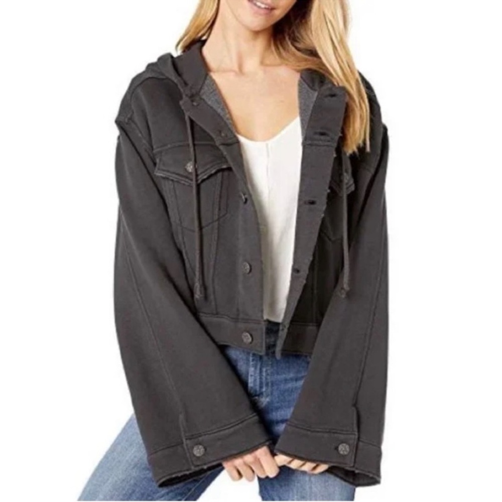 Free People Dreamer Hooded cropped jacket